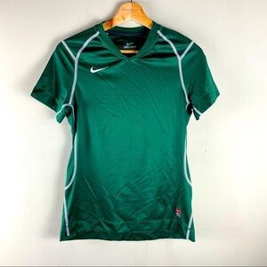 Nike: Dri-Fit Team Pullover Sporty Athletic Solid Jersey Tee T-shirt Green Small